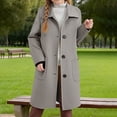 thumbnail image 2 of Breezora Girls Classic Notch Lapel Single Breasted Long Trench Coat with Pockets for Fall Winter Everyday Outerwear 160 Size Grey, 2 of 6