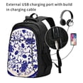 thumbnail image 2 of Balery Blue And White Porcelain Pattern Print USB Charging Backpack for Men and Women - Water-Resistant, Anti-Theft Laptop Backpack with USB Port for Travel, Work, School, and College, 2 of 7