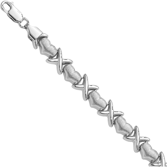 925 sterling silver heart chain charm bracelet