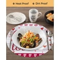 thumbnail image 3 of 13 Inch Round Placemats Set of 6, Happy Valentine's Day Non Slip Heat Insulation PP Table Mats, Love Hearts Romantic Gray Wooden Washable Place Mats for Kitchen Dining Party Table Decor, 3 of 7
