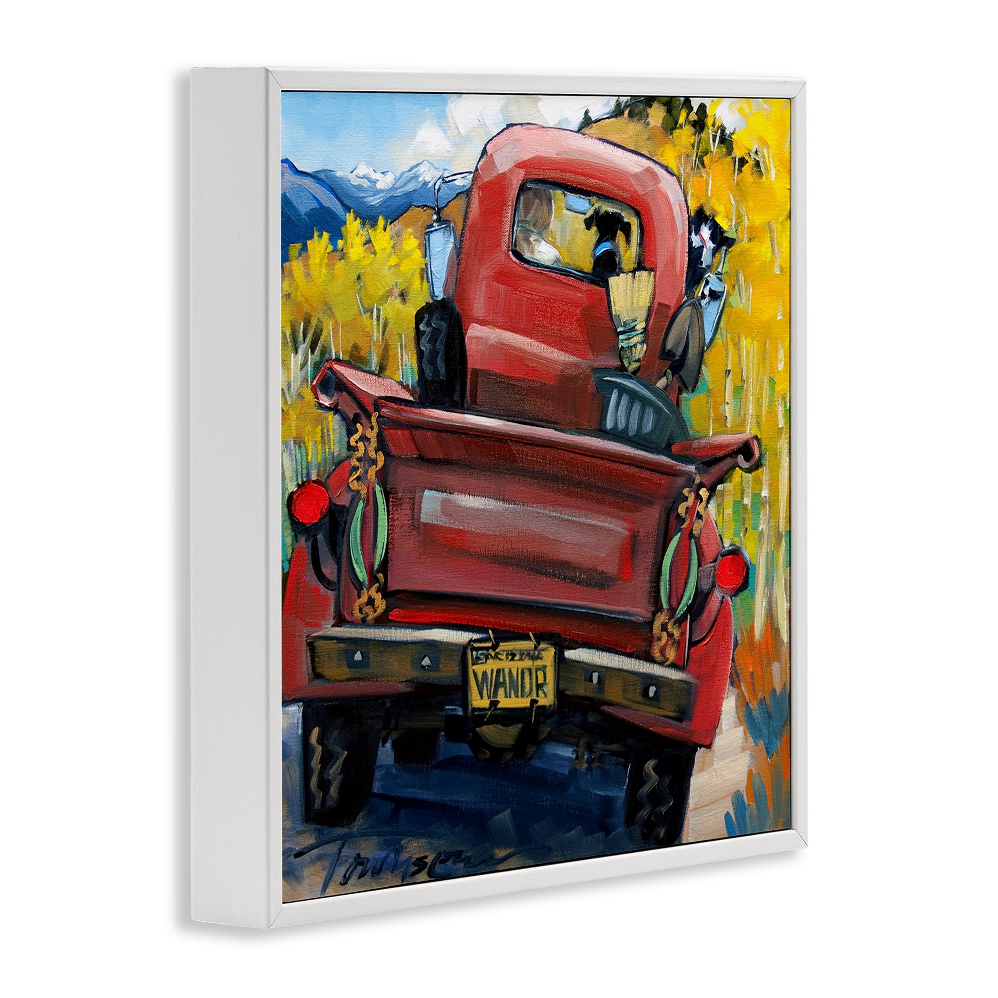 Stupell Industries Wander Truck Through Wheat Grass White Framed Giclee Art, design by CR Townsend