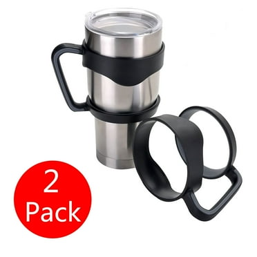 2PCS Anti-Slip Tumbler Handles Fit for 30 Oz of YETI, RTIC, Ozark Trail, Travel Mug, SIC, Rambler, Travel Cup and All Brands Tumbler Cup (Black)