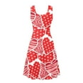 thumbnail image 5 of Renewold Red Hearts Tank Dresses for Women Plus Size M Fashion Holiday Party Dress Elastic Comfortable High Waistline Skater Dress, Valentine's Day, 5 of 6