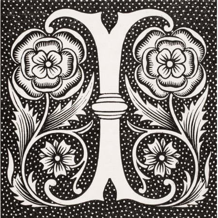 Decorative Capital Letter I Poster Print, Large - 24 x 24