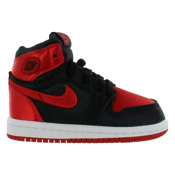 Toddler's Jordan 1 Retro High OG "Satin Bred" Blk/U Red-Wht (FD5305 061) - 10