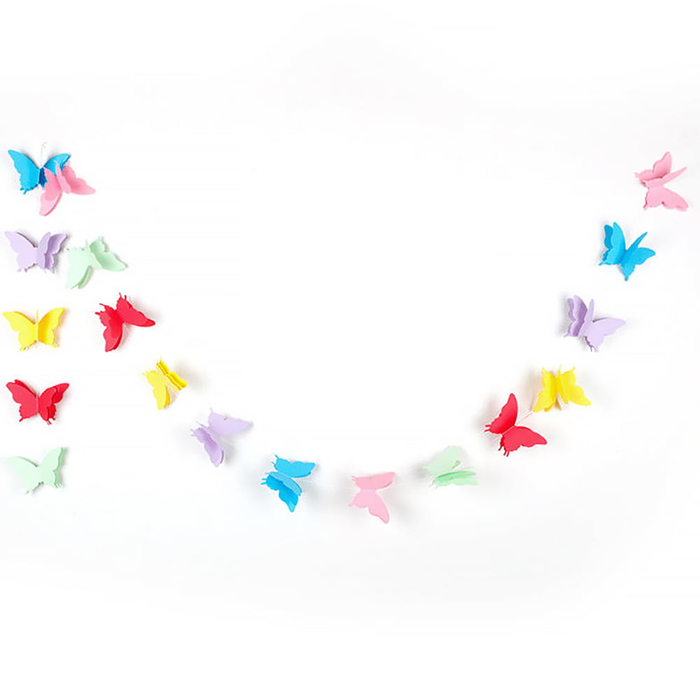 Paper Garland Wedding Butterfly Hanging Party Banner 3d Decor Birthday Baby