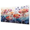 thumbnail image 2 of Designart "Red Blue Botanical Charm" Abstract Botanicals Metal Wall Art Set, 2 of 5