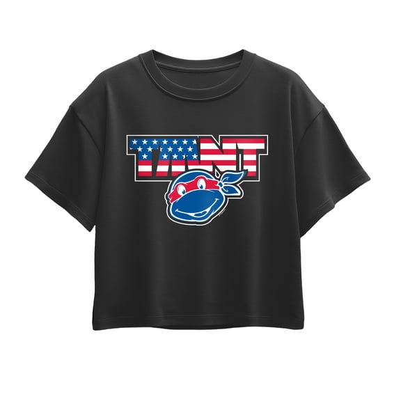 Teenage Mutant Ninja Turtles - Americana Logo Girls' Short Sleeve Boxy Graphic T-Shirt