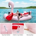 thumbnail image 3 of Topbuy 4-6 Persons Inflatable Flamingo Floating Island w/ Inner Loop & Floating Mat Blow-up Party Floatie with Electric Air Pump & 6 Cup Holders, 3 of 10