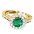 thumbnail image 3 of Mauli Jewels Engagement Rings for Women 1.40 Carat Halo Emerald And Diamond Engagement Wedding Ring 4 Prong-Setting 14k Solid Yellow Gold, 3 of 7