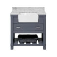 thumbnail image 6 of Charlotte 36" Farmhouse Bathroom Vanity with Marine Gray Cabinet and Carrara Marble Top, 6 of 7