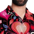 thumbnail image 5 of Valentine's Day Love Men's Short Sleeve Button Down Casual Beach Printed Shirts, 5 of 6