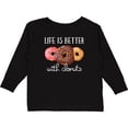 thumbnail image 3 of Inktastic Life is Better with Donuts Boys or Girls Long Sleeve Toddler T-Shirt, 3 of 5