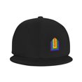 thumbnail image 2 of DouZhe Flat Brim Cap Snapback Hat, Lgbt Rainbow Pride Prints Adjustable Black Adult Baseball Cap, 2 of 7