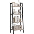 thumbnail image 1 of Estantería de Escalera de 5 Niveles, 34 x 56 x 171.5 cm, para Saón, Dormitorio, Cocina, Oficina, Marrón Rústico y Negro MLLS45X, 1 of 2