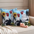 thumbnail image 2 of Sunflower Rooster Pillow Covers 2 Pack Farmhouse Animal Rustic Floral Country Blue Sky Pillowcase Waterproof Outdoor Throw Pillow Cover for Patio Garden Square Cushion 20”x20”, 2 of 9