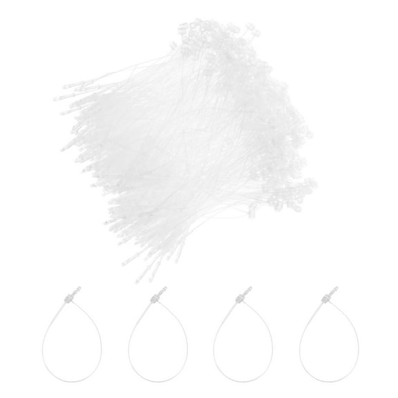 Uxcell 5000Pcs Plastic Ties Fastener 4" Security Loop Tie Round Hang Tags Snap Lock Clear