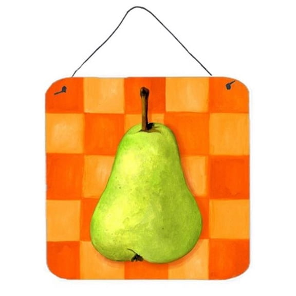 Pear in Orange by Ute Nuhn Wall or Door Hanging Prints