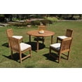 thumbnail image 4 of Grade-A Teak Dining Set: 5 Seater 6 Pc: 52" Round Table And 5 Devon Armless Chairs Outdoor Patio WholesaleTeak #WMDV58, 4 of 4