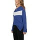 thumbnail image 3 of Camisa informal suave para mujer para usar en invierno - Azul, talla S Top de manga larga con cuello en V y bloques de color, 3 of 6