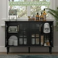 thumbnail image 2 of HLR 47.6" Modern Vintage Sideboards Buffet Cabinet with 4 Lattice Glass Door, Black, 2 of 7