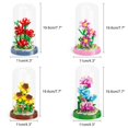 thumbnail image 3 of Juego de ramos de flores con bloques de construcción y cúpula a prueba de polvo, colección de flores para bricolaje, juguetes de construcción con ladrillos, decoraciones para el hogar, lirio, 3 of 4