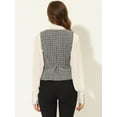 thumbnail image 3 of DARING DIVA Women's Plaid Double Breasted Tweed Vest Waistcoat XS Black, 3 of 6