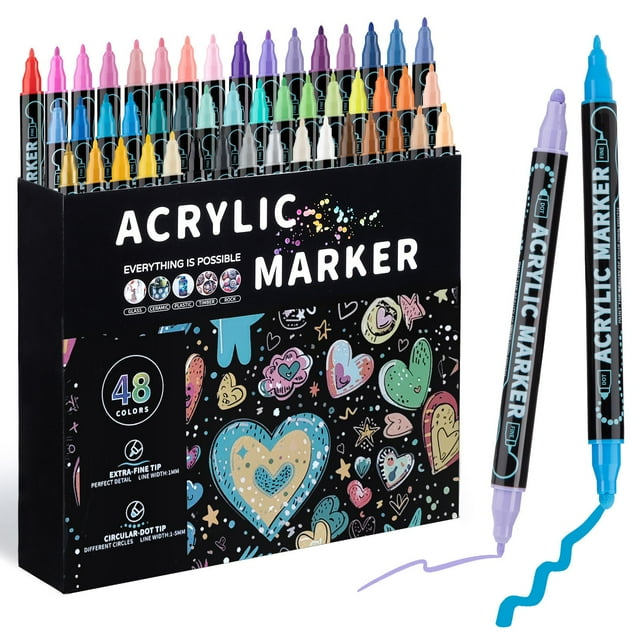 Riforla 2.5ml Artistic Marker Set Rich Colors Smooth Ink for Creative Projects Durable Tips Portable Case for Artists Designers Pen