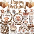 thumbnail image 2 of Morabloomy Brown Cow Birthday Decorations Tableware, 197 Pcs Western Farm Animals Set Serves 25 Guests, 2 of 8