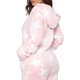 thumbnail image 5 of Pijama con capucha de manga larga con estampado floral para mujer, mono con cremallera de una pieza, ropa de dormir, mono XBTCLXEBCO T M, Rosa, 5 of 6