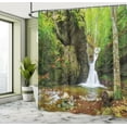 thumbnail image 5 of Ambesonne Scenery Shower Curtain, Spring Waterfall Nature, 69"Wx70"L, Green and White, 5 of 5
