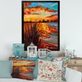 thumbnail image 3 of Designart 'The Lake At Sunset Evening Glow I' Nautical & Coastal Framed Art Print, 3 of 4