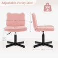 thumbnail image 4 of Carolayne 13.8-18.9'' Adjustable Vanity Chair, 360° Swivel Upholstered Ottoman Stool for Makeup Room Living Room, Pink, 4 of 10