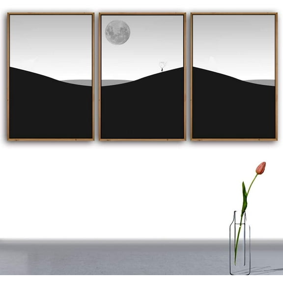 IDEA4WALL 3 Piece Framed Canvas Wall Art for Living Room, Bedroom Nordic Simple Style Canvas Prints for Modern Home Decoration Ready to Hang
