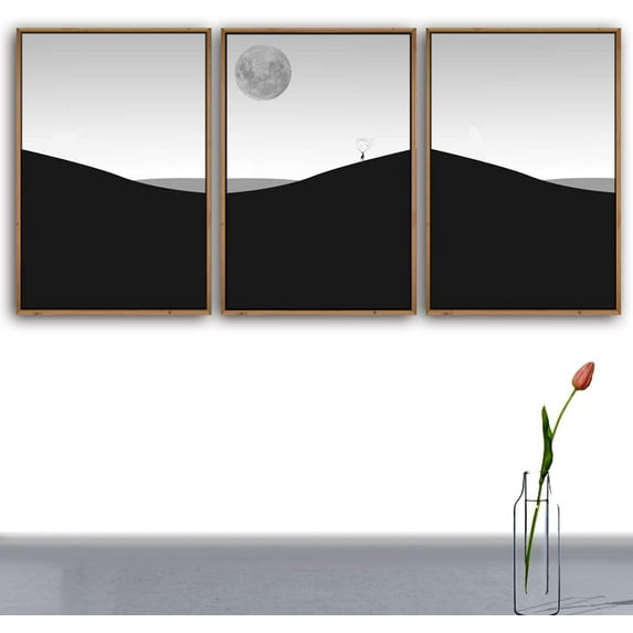 IDEA4WALL 3 Piece Framed Canvas Wall Art for Living Room, Bedroom Nordic Simple Style Canvas Prints for Modern Home Decoration Ready to Hang