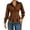 Brown, variant on Hurxie Waist Tops for Women Wrap Top Fitted Button Down Shirt Wrap Top Long Sleeve Blouse Casual Outfits