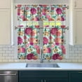 thumbnail image 3 of Kitchen Curtains and Valance Set 36 Inch Tier Pioneer Colorful Floral 3 Pieces Set Dining Room Small Curtain Drapes Cafe Curtains Valance for Home Decor Rod Pocket, 3 of 6