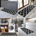 thumbnail image 2 of Black and White Geometric Lattice Pattern Kitchen Rug Mat,Kitchen Runner Rugs Non Skid Washable,Decorative Kitchen Floor Mats for Kitchen,Sink,Laundry,17"X47", 2 of 5