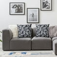 thumbnail image 3 of CMMY Leaf Art Pattern Throw Pillow Covers for Couch Bed Sofa Living Room Leaves Cushion Cases Soft Decorative Art Home Decor Set of 2 Navy Blue White, 3 of 6
