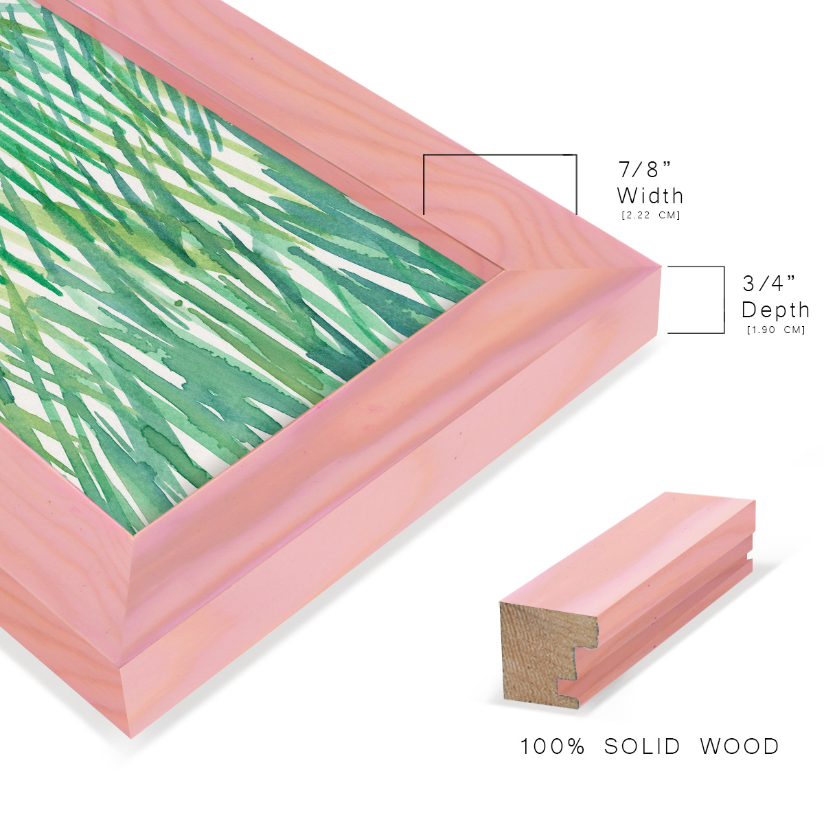 Just Grass I - Framed Print w/glass - Sunset Pink