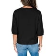 thumbnail image 2 of Women Short Sleeve Cardigan Casual V Neck Sweater Top, 2 of 4