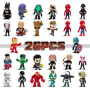 Action Figures Hero Adventures Ultimate Super Hero Set, lasama 26 Mini Figures Toys Set, Ideal for Christmas Stocking, Easter Eggs, Hero Cake Toppers, Collectibles, Holiday Party Favors for Kids