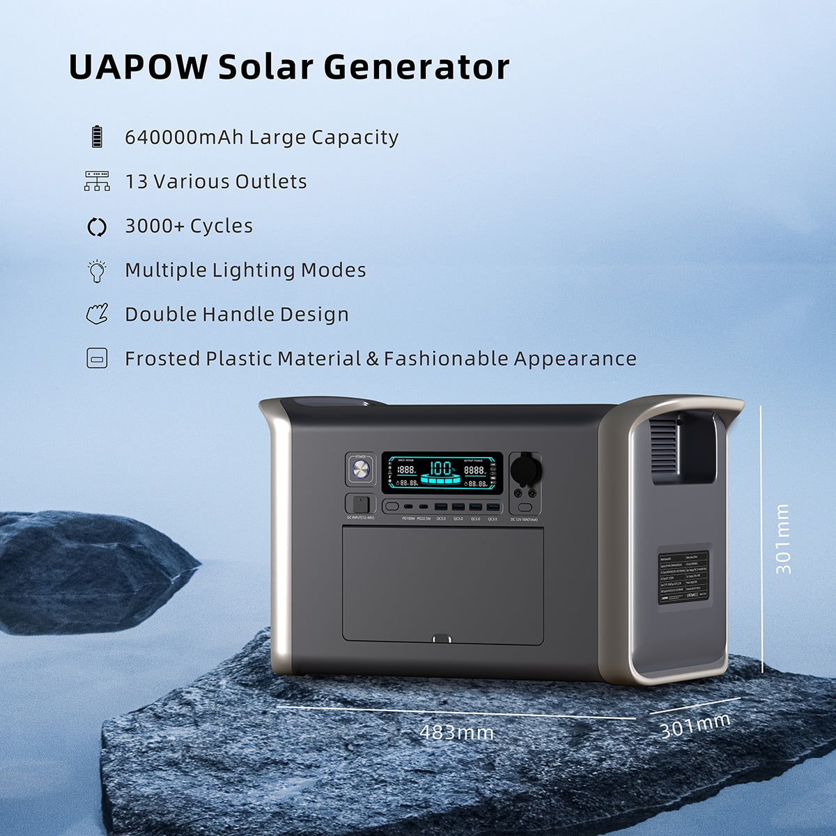 2400W 2kWh portable emergency power supply,110V,Safety battery,mobile office live streaming Cooking Barbecue Fishing Self-driving Traveling Camping Party Wedding Concert