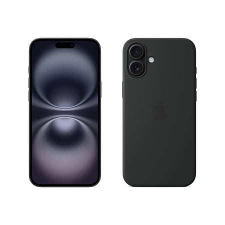 Apple iPhone 16 Plus 128GB: 5G Mobile phone with Apple Intelligence - Black + Silicone Case wit