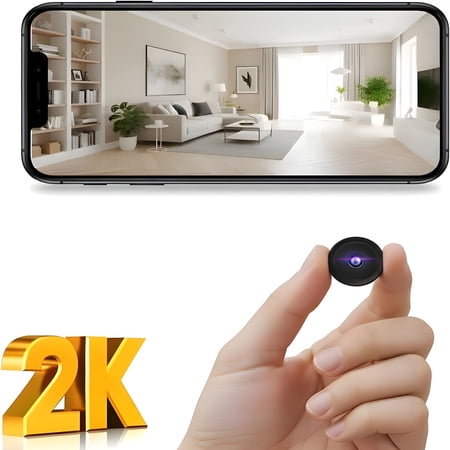GJX Hidden Camera,2K Wireless Indoor Spy Camera,Nanny Cam Hidden Camera,Mini Camera with Night Vision & Motion Detection