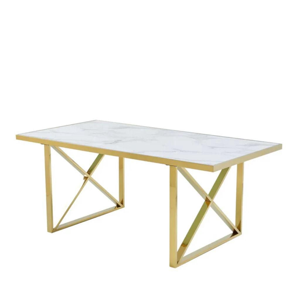 Heavenly Collection Faux Marble Dining Table