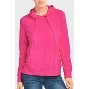 Sofra Women's Lightweight Cotton Long Sleeve Pullover Thin Hoodie Jacket