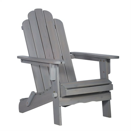 Outdoor Wood Adirondack Patio Chair With Wine Gl Holder In Grey Wash Outdoor Wood Adirondack Patio Chair With Wine Gl Holder In Grey Wash