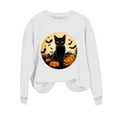 thumbnail image 7 of Dazajoo Black Cat Halloween T Shirt for Women Long Sleeve Festival Funny Tops Lightweight Crew Neck Graphic Tees,White,XXL, 7 of 7