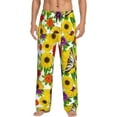 thumbnail image 2 of Lsque Tiger Swallowtail On Flowers Print Men's Pajama Pants, Lounge Pant - Comfortable Home Wear,Elastic Waistband, Stylish Design-Large, 2 of 9